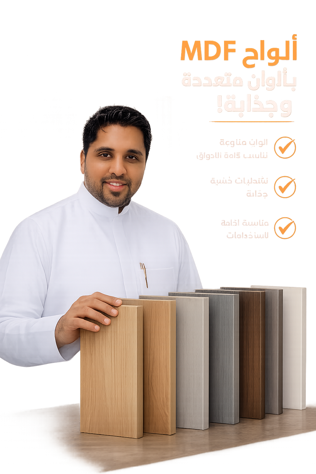 ألواح MDF بألوان وتشطيبات متعددة